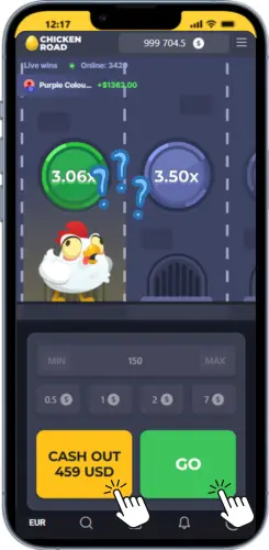 Chicken Road interface showing the high