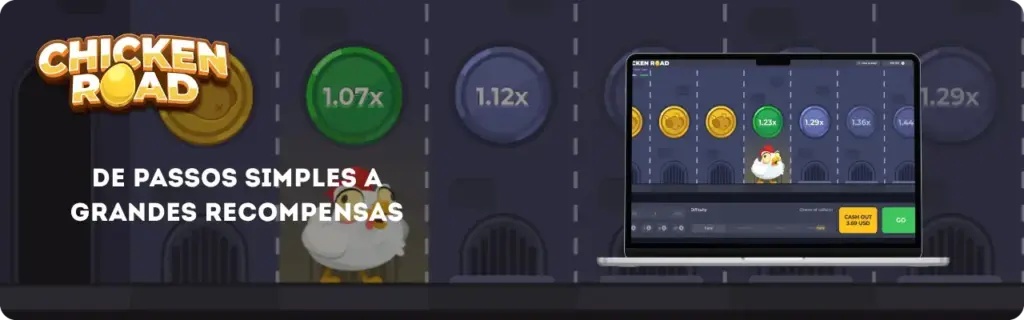 Comparação das configurações de dificuldade fácil e difícil no Chicken Road