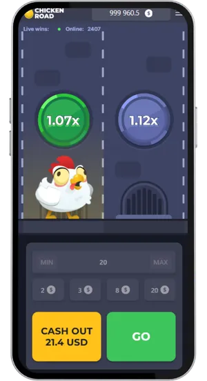 El gallo cruza un carril mientras los multiplicadores activos aparecen en pantalla