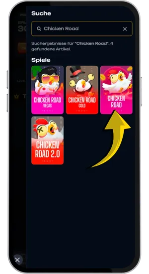 Chicken Road nach der Einzahlung in der Spielsuche finden und direkt losspielen