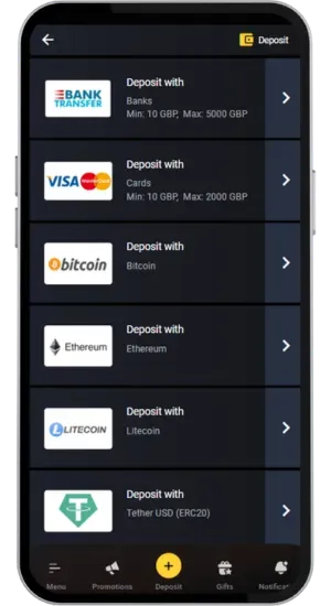 Top up your deposit